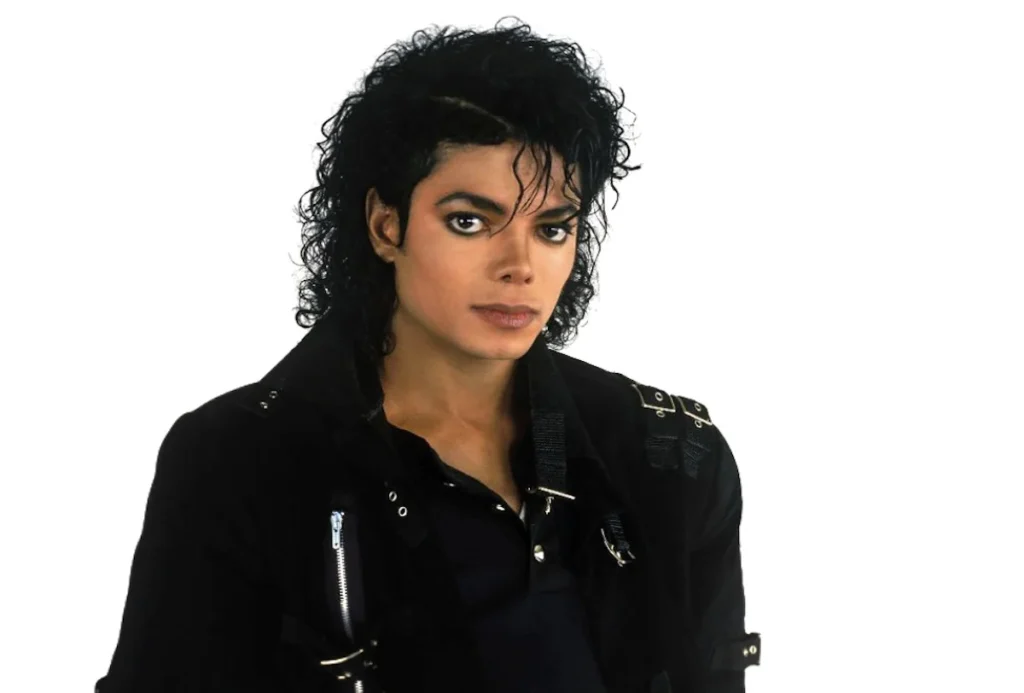 Michael Jackson representing iconic pop music fashion and dance