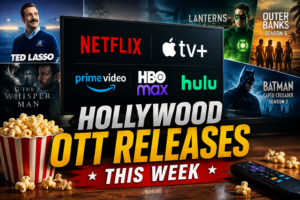 Hollywood OTT releases this week featuring Netflix, Apple TV+, Prime Video, HBO Max, and Hulu.