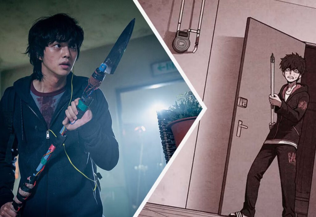 K-drama scenes from webtoons featuring True Beauty, Itaewon Class, Sweet Home and Love Alarm
