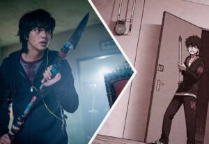 K-drama scenes from webtoons featuring True Beauty, Itaewon Class, Sweet Home and Love Alarm