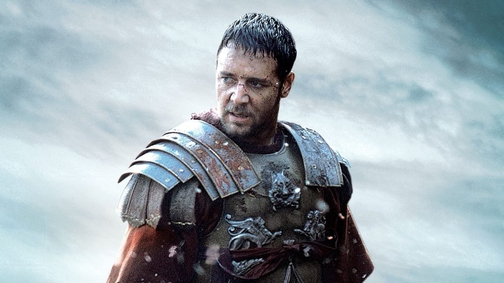 Maximus as Roman general in Gladiator