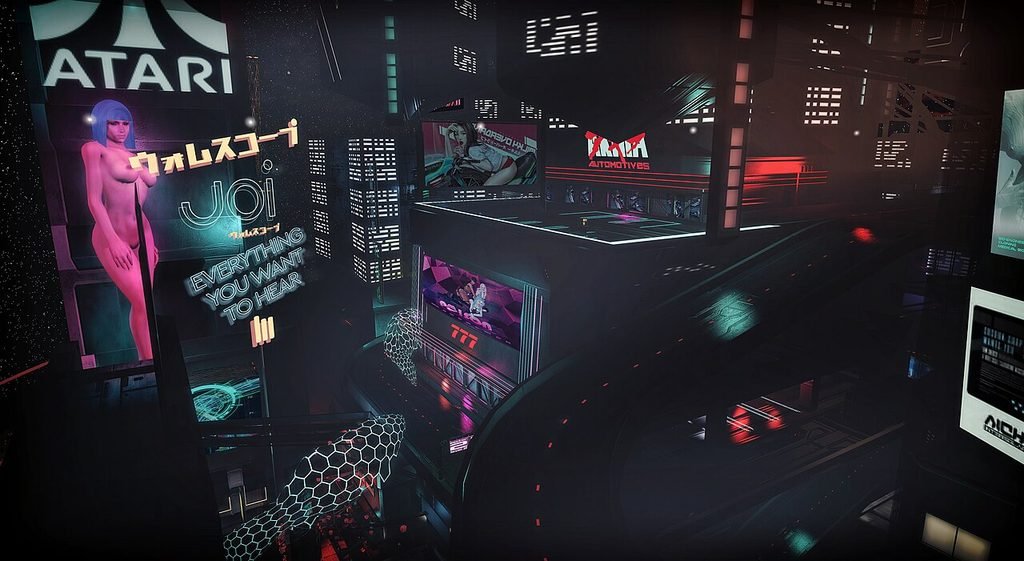 Cyberpunk cityscape illustrating the futuristic dystopian atmosphere associated with Blade Runner (1982).